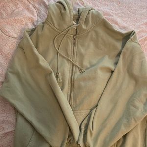 brandy melville sage green zip up
